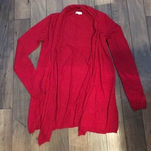 Red sweater cardigan